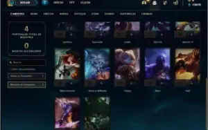 Conta prata 4 com 1 skin e 22 champs