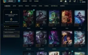 Conta prata 4 com 1 skin e 22 champs