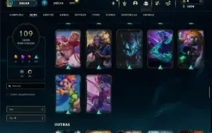 Prata 3 com 115 Champs e 109 Skins ( MAIN MID )