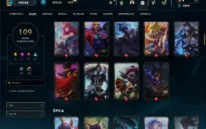 Prata 3 com 115 Champs e 109 Skins ( MAIN MID )
