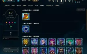 Unranked com 35 Champs e 4 Skins + 1 Prestigio da Leona