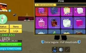 vende-se conta de blox fruit lv 2550 a 1000 ou 5 contas nova