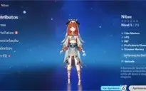 Conta genshin impact ar 5 com personagem 5 estrelas nilou