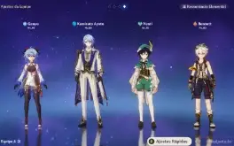 ⭐CONTA NA AR 55 Ganyu + BIS, Ayato, Venti, Tighnari, Diluc⭐