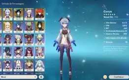 ⭐CONTA NA AR 55 Ganyu + BIS, Ayato, Venti, Tighnari, Diluc⭐