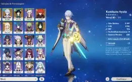 ⭐CONTA NA AR 55 Ganyu + BIS, Ayato, Venti, Tighnari, Diluc⭐