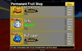 Conta 19 frutas permanentes kitsune,dragon Yoru v3, promoçao