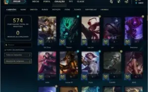 Conta level 323 e com todos os champs.