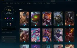 Conta LoL - Ouro IV - LVL 528 - 182 Skins