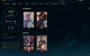 Conta LoL - Ouro IV - LVL 528 - 182 Skins
