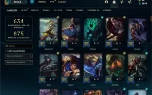 Conta com TODOS os champs e 196 Skins + 13 Espolios