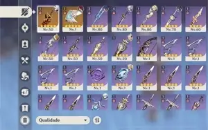 Ar50. Itto + chifres vermelhos, ayaka, Diluc e atlas