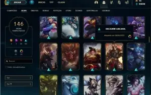 Conta prata 2 com 150 champs e 146 skins + 400k de Nami