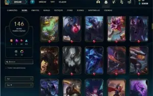 Conta prata 2 com 150 champs e 146 skins + 400k de Nami