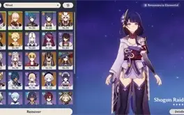 Raiden,CYNO,KAZUHA,ITTO,ZHONGLI,MONA + 6 ARMAS 5 ESTRELAS