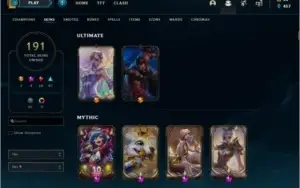 Acc League of legends com skins raras + valorant skins