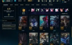 Prata 2 com 30 Champs e 6 Skins + 2 Fragmentos