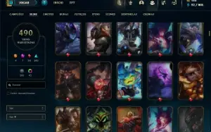 Unranked com 155 Champs e 490 Skins ( MAIN JG )