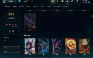 Unranked com 155 Champs e 490 Skins ( MAIN JG )