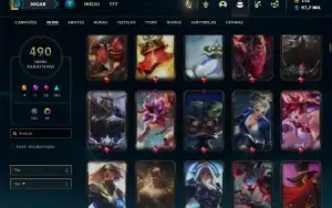 Unranked com 155 Champs e 490 Skins ( MAIN JG )