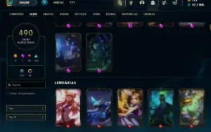 Unranked com 155 Champs e 490 Skins ( MAIN JG )