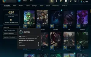 Unranked com 155 Champs e 490 Skins ( MAIN JG )