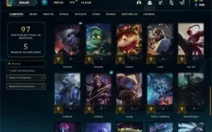 Conta ouro 4 com 43 Champs e 14 Skins + 2 Fragmentos