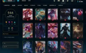 Conta ouro 3 com TODOS os champs e 246 Skins + 3 Prestigios