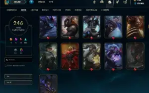 Conta ouro 3 com TODOS os champs e 246 Skins + 3 Prestigios