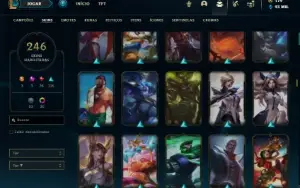 Conta ouro 3 com TODOS os champs e 246 Skins + 3 Prestigios