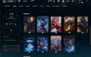 Prata 4 com 55 Champs e 18 Skins + 1 Fragmento