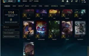 Conta prata 4 com 46 Champs e 23 Skins + 1 Fragmento