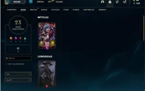 Conta prata 4 com 46 Champs e 23 Skins + 1 Fragmento