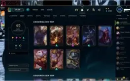 Conta unranked nivel 158, 42 skins, 27 emotes, 119 icones