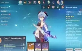 Conta Genshin Impact AR 7 com Ganyu Zhongli Amos Mona Keqing