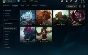 Conta LoL S10 Gold 2 Solo/Duo - Plat I TFT (184 Skins)