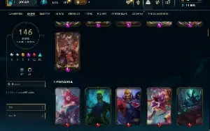 Unranked com TODOS os champs e 146 Skins +5 Prestigios