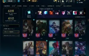 Unranked com TODOS os champs e 146 Skins +5 Prestigios