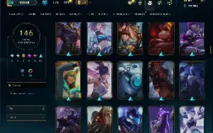 Unranked com TODOS os champs e 146 Skins +5 Prestigios