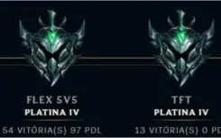 CONTA DIAMANTE 4 - 207 SKINS -2 MÍTICAS E 15 LENDÁRIAS