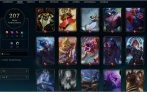 CONTA DIAMANTE 4 - 207 SKINS -2 MÍTICAS E 15 LENDÁRIAS