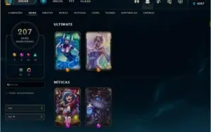 CONTA DIAMANTE 4 - 207 SKINS -2 MÍTICAS E 15 LENDÁRIAS