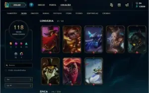 CONTA PLATINA 2, 133 CAMPEÕES, 118 SKINS !!!
