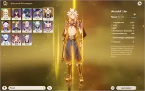 Genshin Impact conta Arataki Itto+qiqi AR10