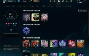 Ouro 4 com 30 champs e 6 Skins + 3 Fragmentos
