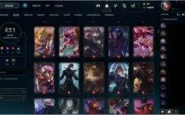 Conta LoL Br c/ 421 SKINS, TODOS campeões e 14k de essência