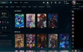 Conta LoL Br c/ 421 SKINS, TODOS campeões e 14k de essência