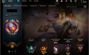 Conta LoL Br c/ 421 SKINS, TODOS campeões e 14k de essência