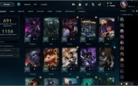 Conta LoL Br c/ 421 SKINS, TODOS campeões e 14k de essência