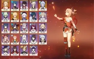 Ganyu, Yoimiya, Mona, Qiqi, 2 armas 5*  Ar45